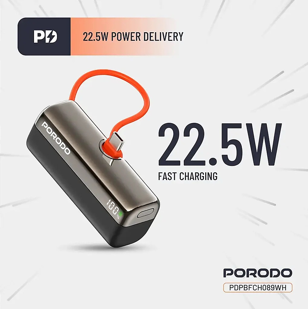 باور بانك Porodo Pocket Volt 5000mAh