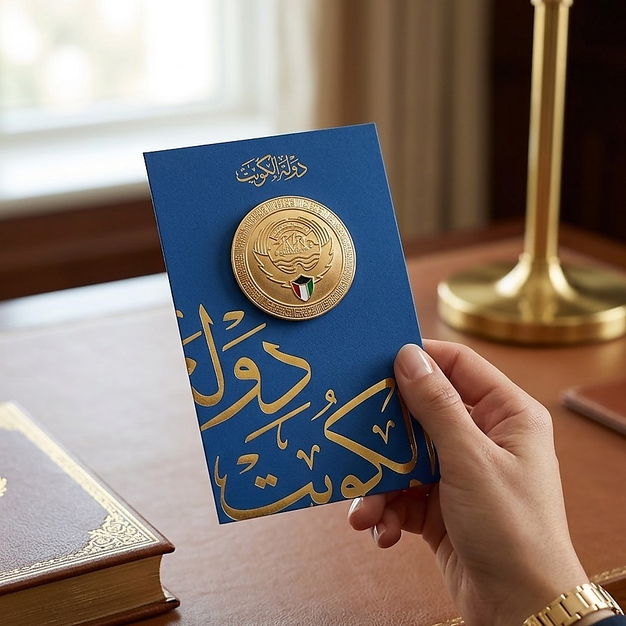 بادج شعار دولة الكويت الجديد- ذهبي