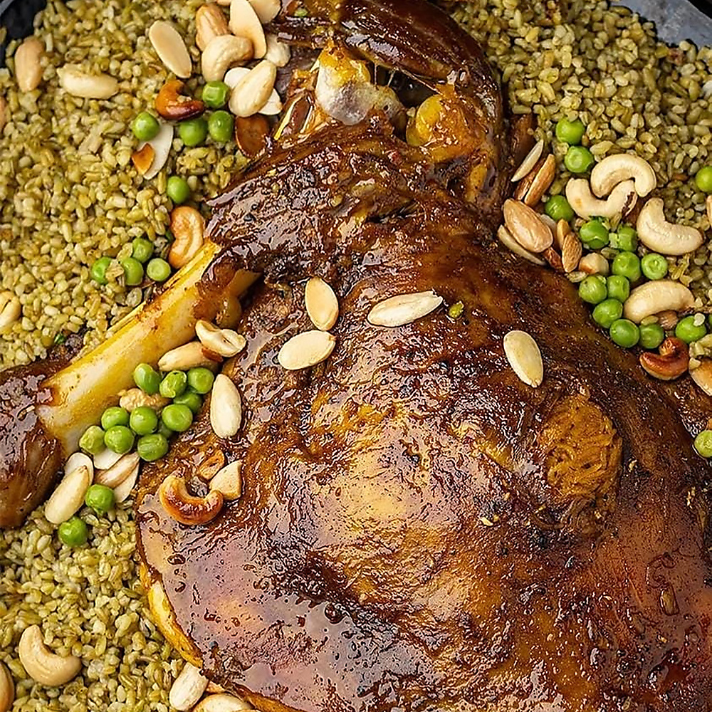 كتف محشي ورق عنب علي فريكة