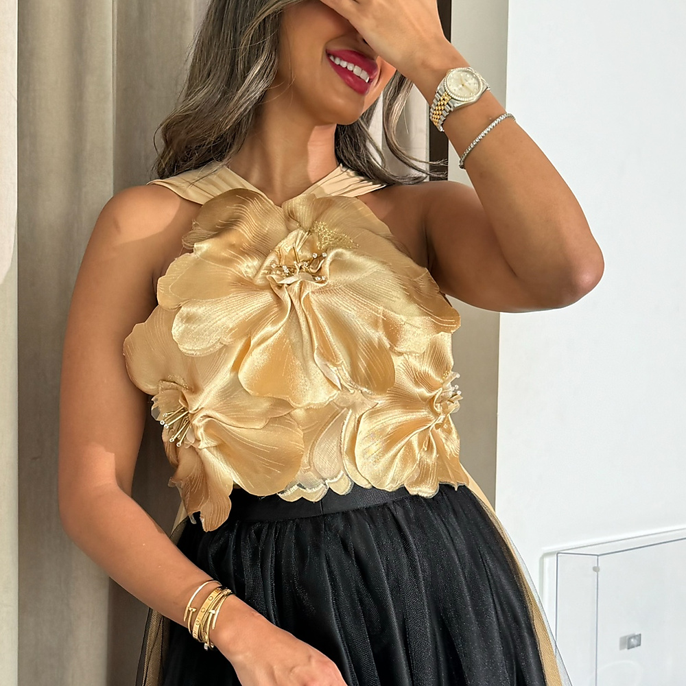 gold floral