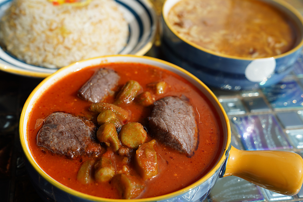 Okra Stew With Beef And Rice