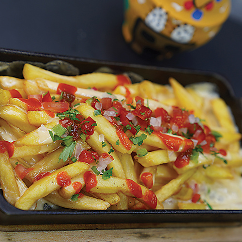 Potato Volcano with Cheese Souce