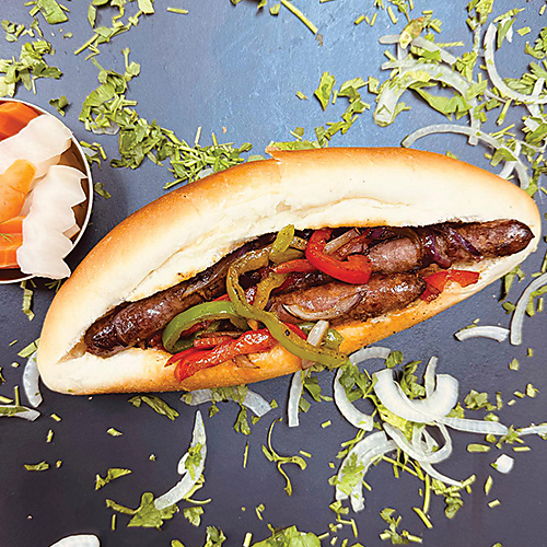 Sausage sandwich Samoon Bread