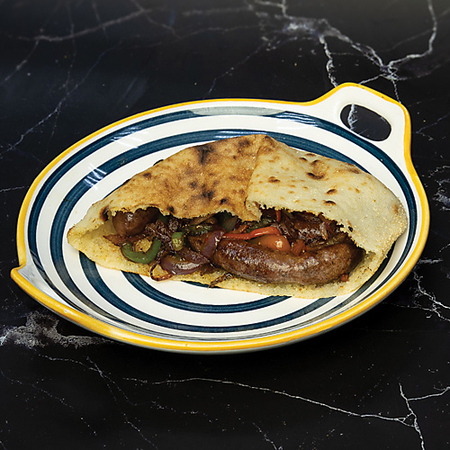 Sausage sandwich Baladi Bread