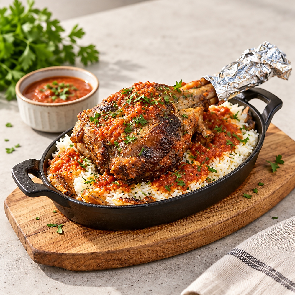 Whole lamb shank fattah
