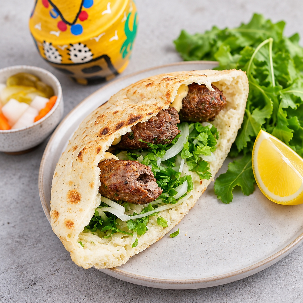 Kofta Sandwich  Egyption Bread