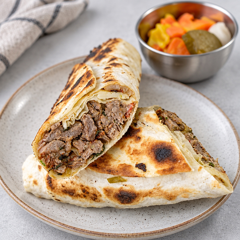 Olla Beef Shawarma Saj Bread