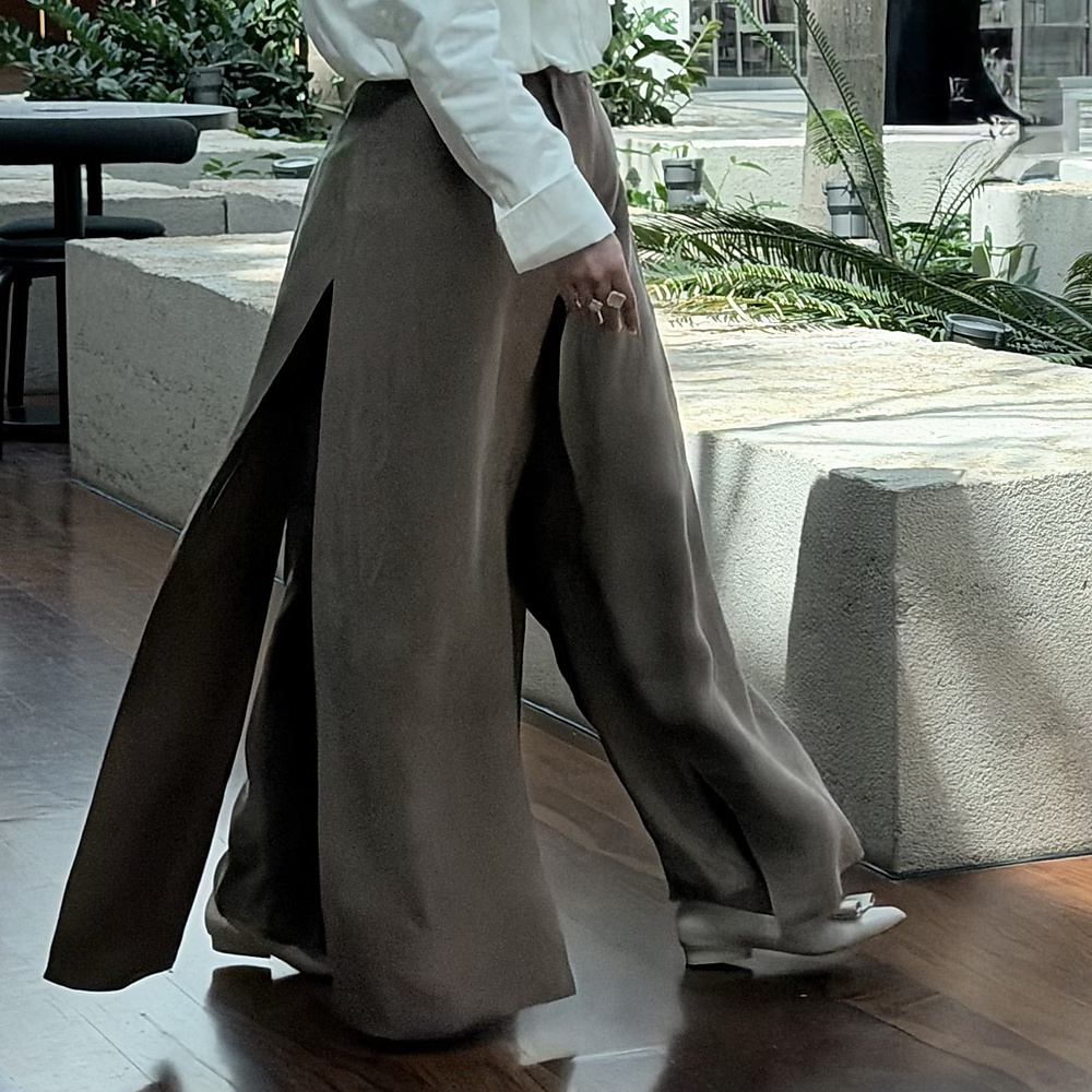 Dusky Brown Cross Pants