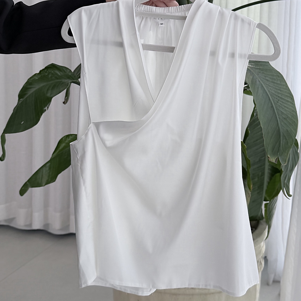 Inner Draped Top- اوف وايت
