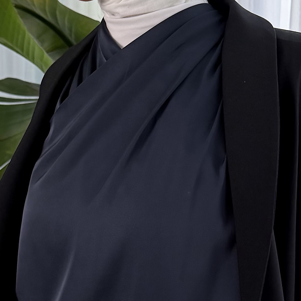 Inner Draped Top- In Navy Blue