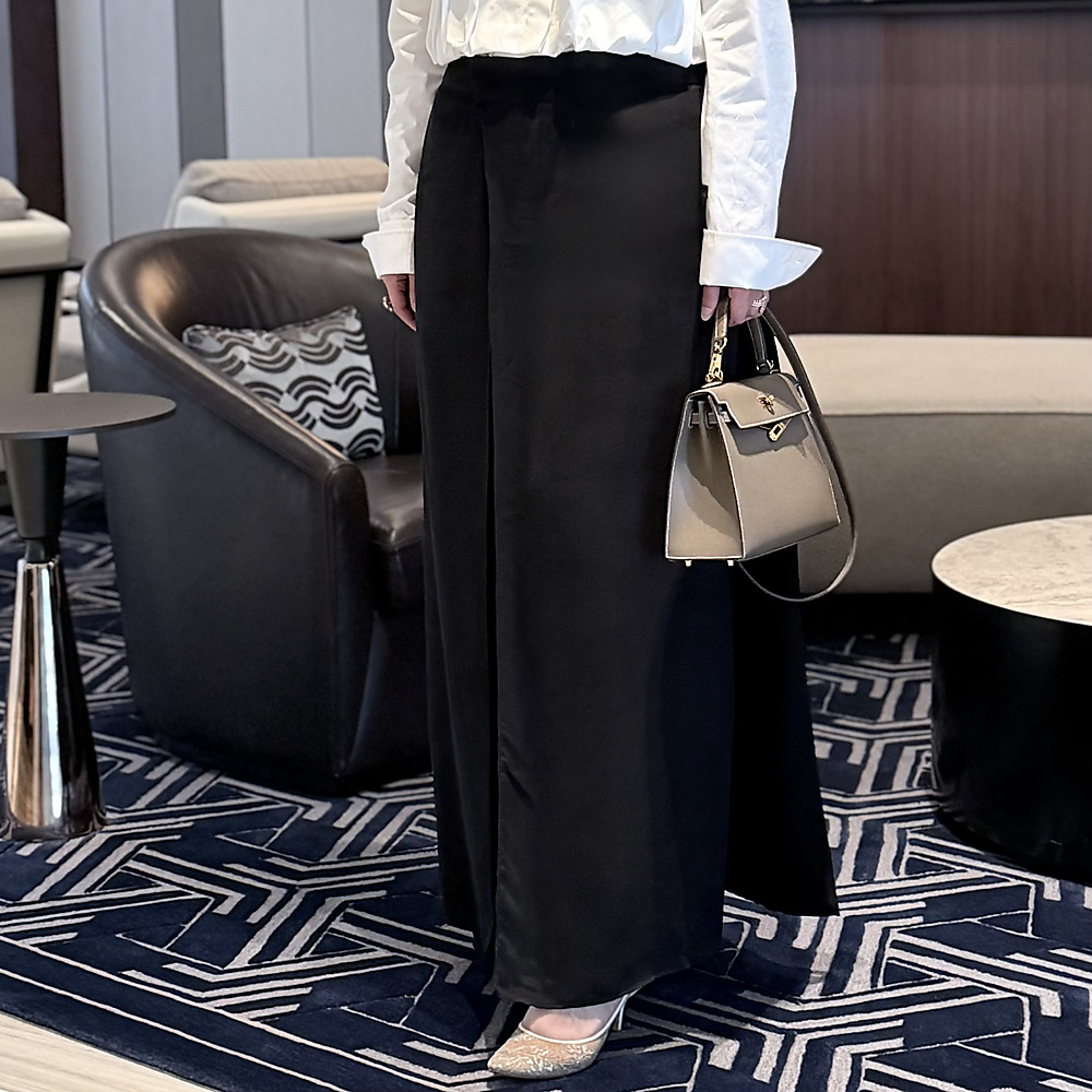 Black Silk Cross Pants