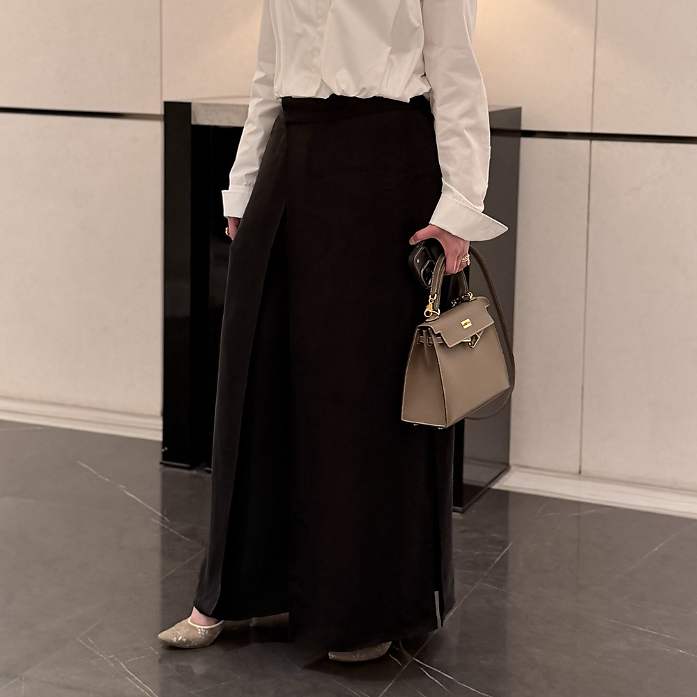 Black Silk Cross Pants