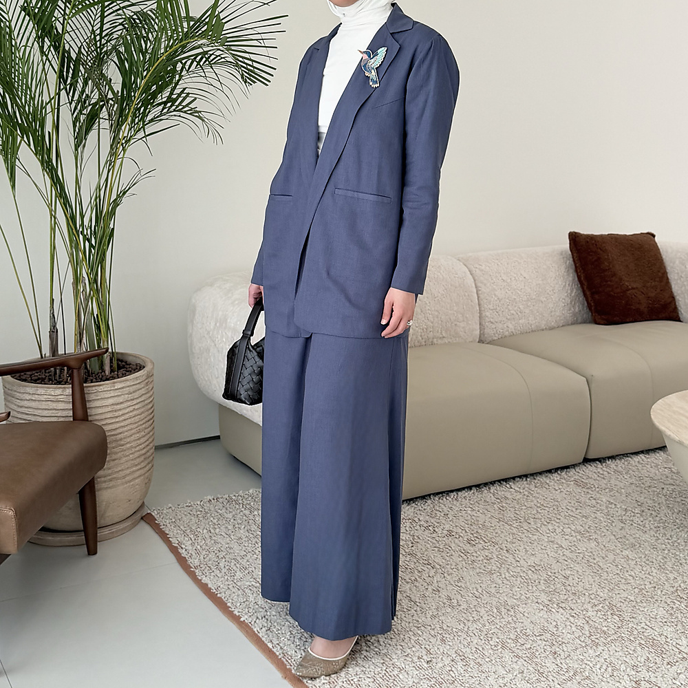 Muted Navy Linen Suit 6.0