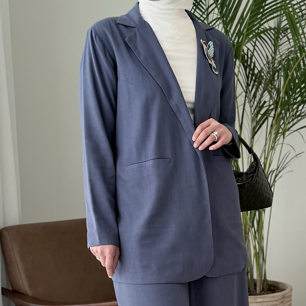 Muted Navy Linen Suit 6.0