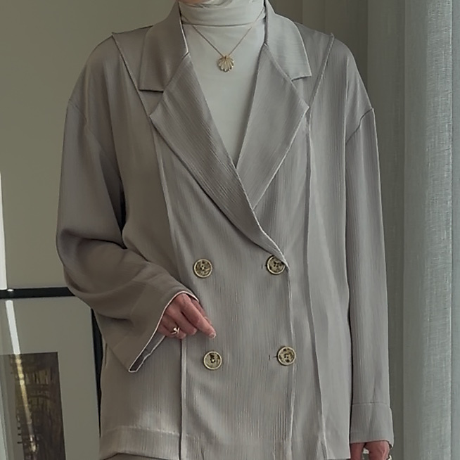 Silver Silk Suit