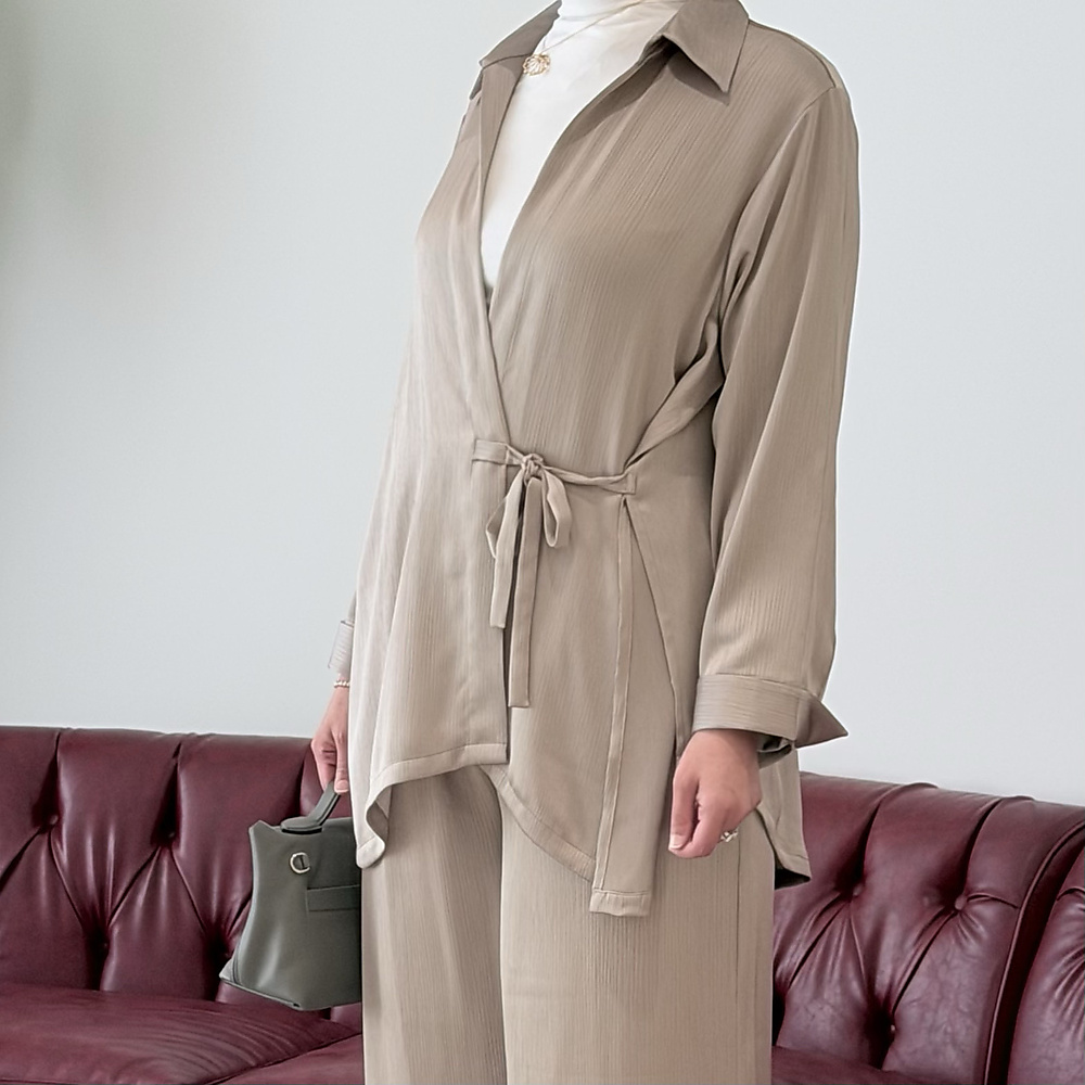 Grey Wrapped Shirt Set 11.0