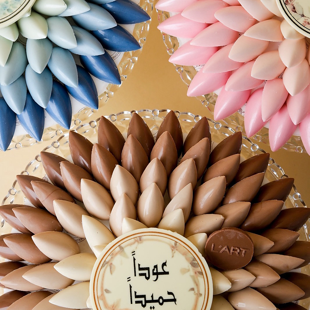 صينية كريستال تدرج الألوان 100 حبه