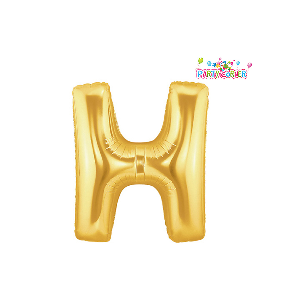 40 بوصة - بالون فويل ذهبي على شكل حرف H (100 سم)