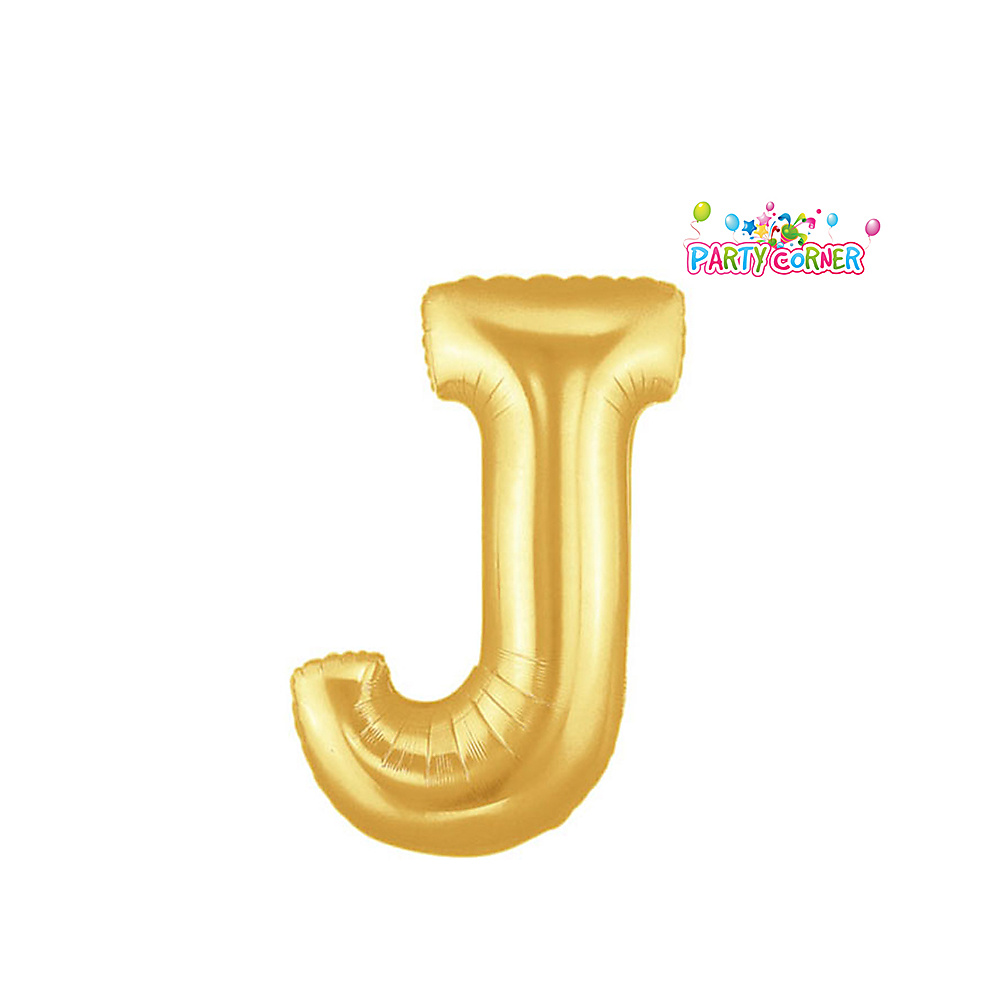 40 بوصة - بالون فويل ذهبي على شكل حرف J (100 سم)