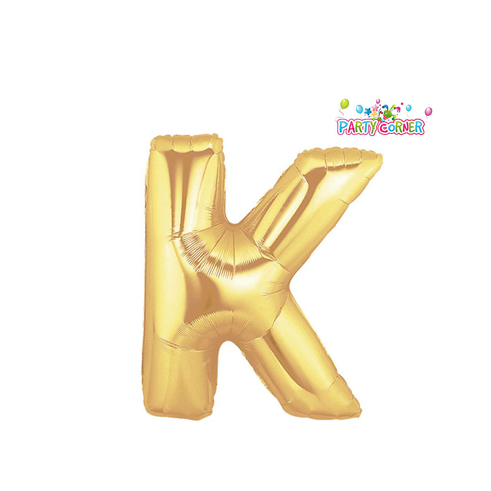 40 بوصة - بالون فويل ذهبي على شكل حرف K (100 سم)