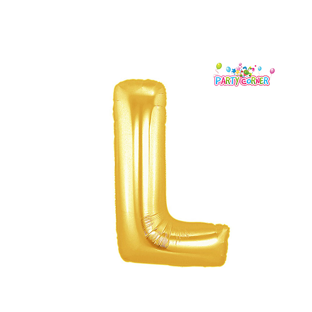 40 بوصة - بالون فويل ذهبي على شكل حرف L (100 سم)