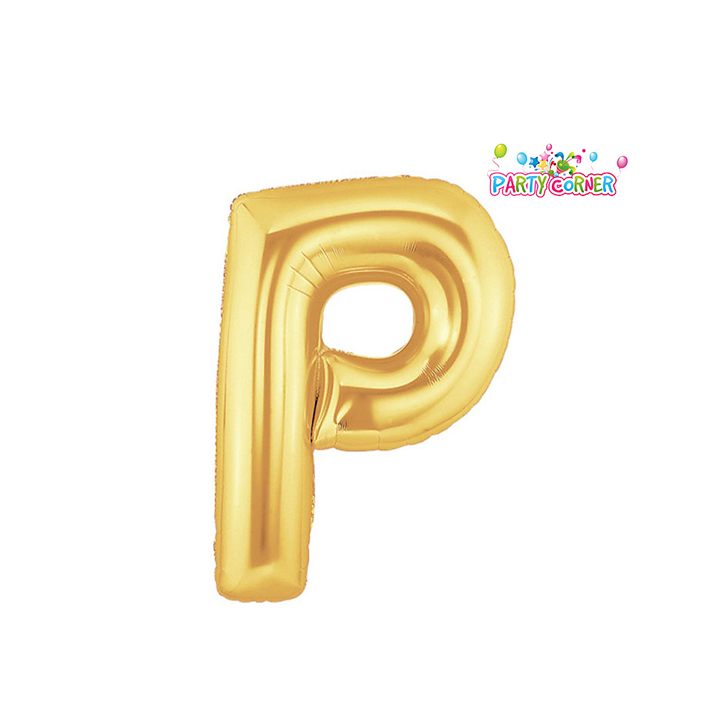 40 بوصة - بالون فويل ذهبي على شكل حرف P (100 سم)