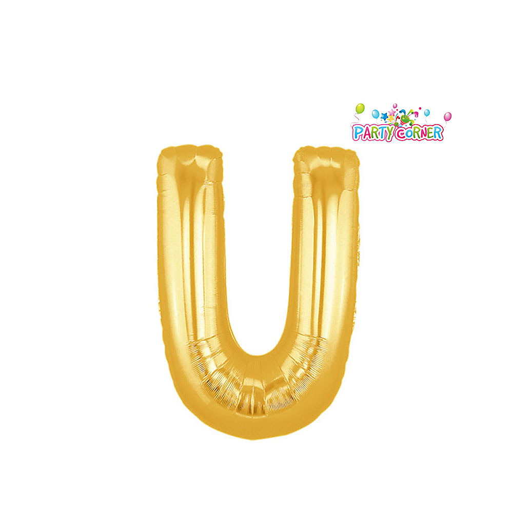 40 بوصة - بالون فويل ذهبي على شكل حرف U (100 سم)