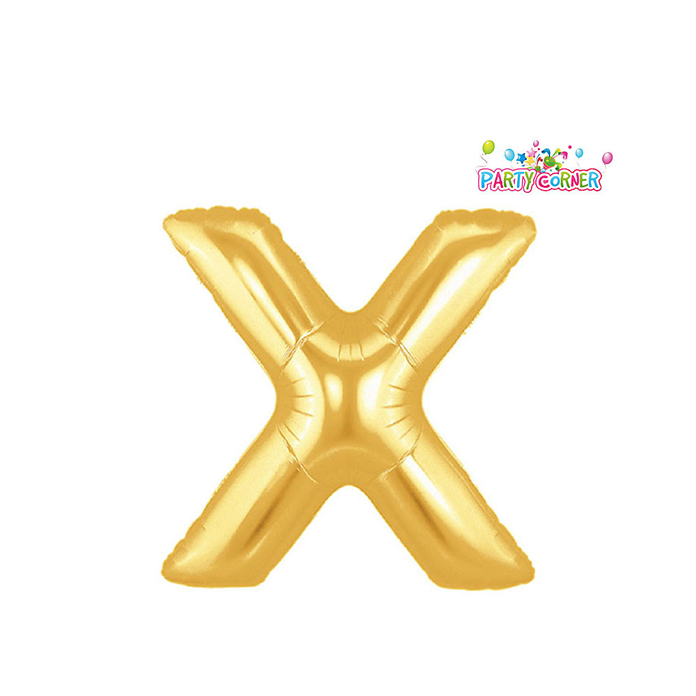 40 بوصة - بالون فويل ذهبي على شكل حرف X (100 سم)