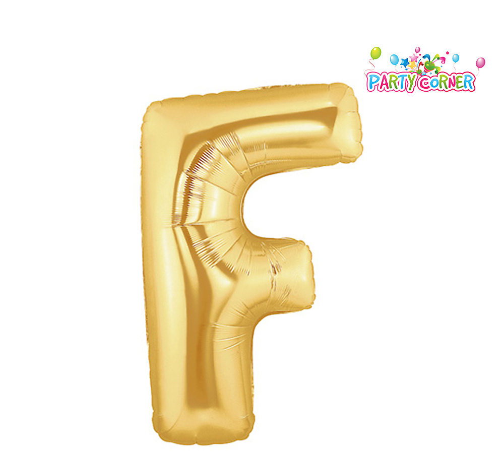بالون فويل (قصدير) ذهبي صغير حرف F