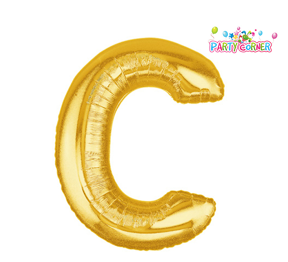 بالون فويل (قصدير) ذهبي صغير حرف C