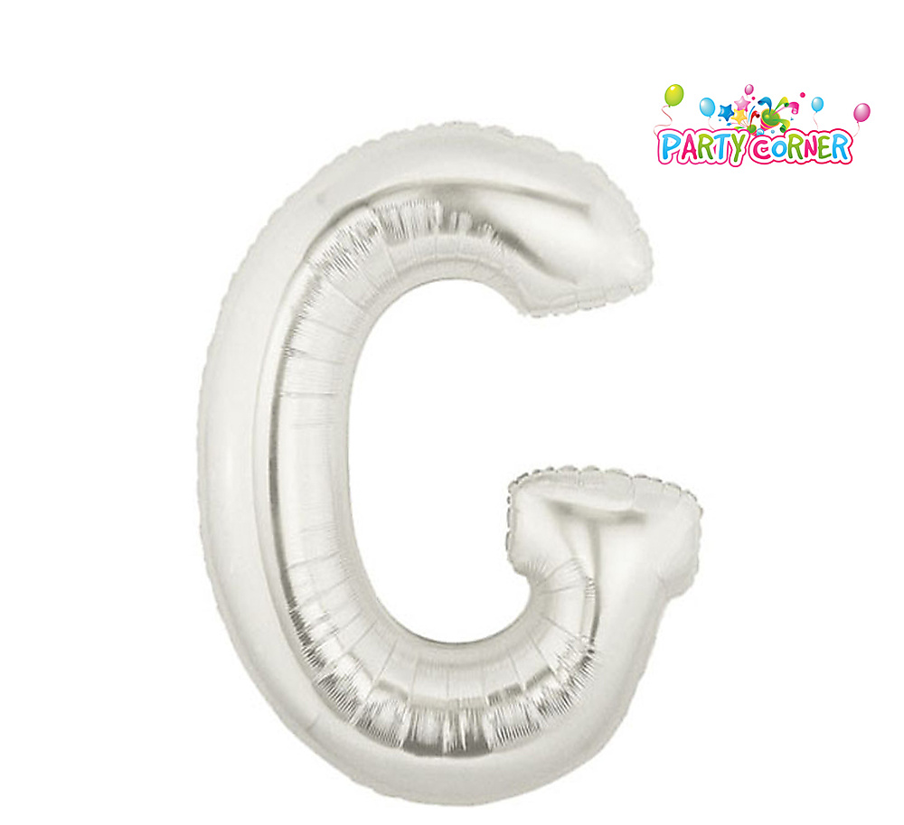 بالون فويل (قصدير) فضي كبير حرف G