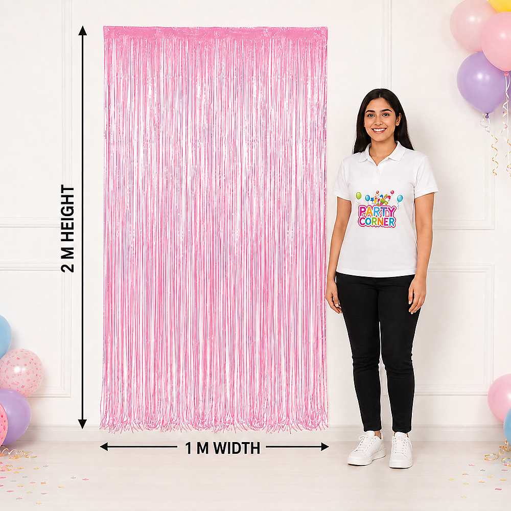 Party Foil curtains(Baby Pink)