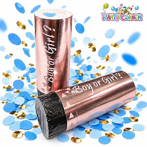 Gender reveal party popper (Blue)