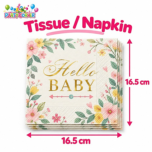 طقم سفرة حفلات Hello Baby لـ 25 شخص
