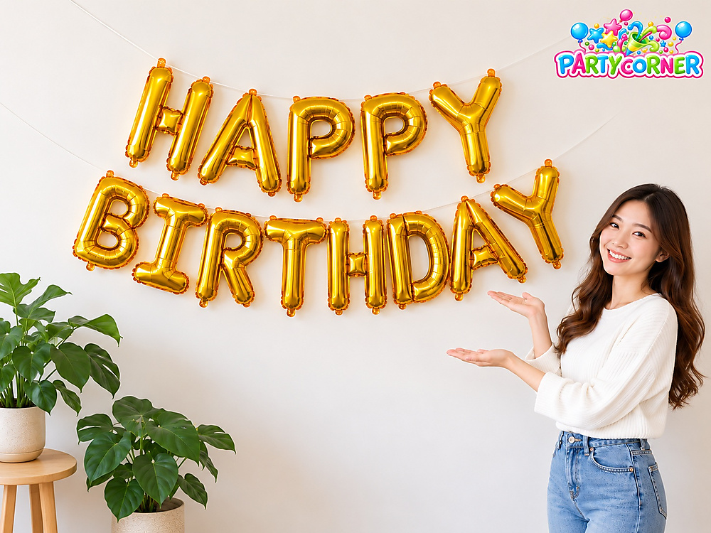 بالون HAPPY BIRTHDAY ذهبي