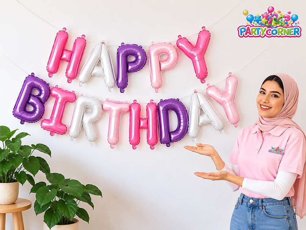 بالون HAPPY BIRTHDAY متعدد الألوان – معبأ بالهواء وجاهز للاستخدام