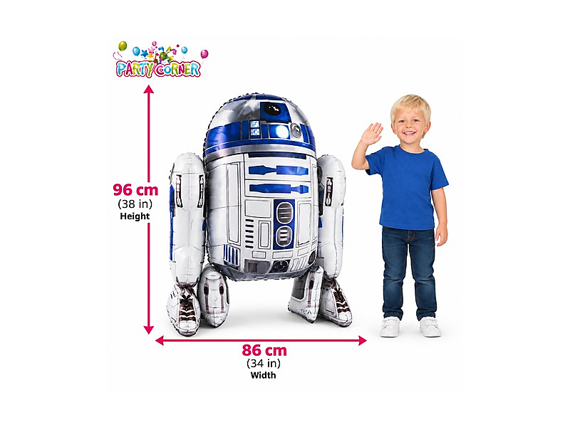 R2-D2 Air Walker Balloon – 96 cm × 86 cm **Inflated with helium