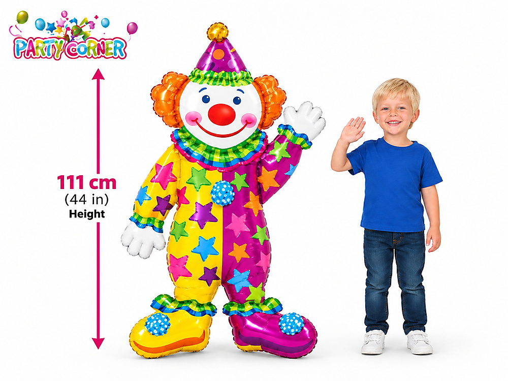 description Colorful Clown Air Walker Balloon  **Inflated with helium