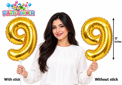 Small Gold Foil Number 9 Balloon