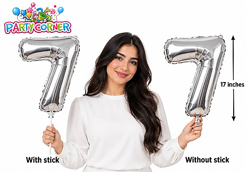 Small Silver Foil Number 7 Balloon