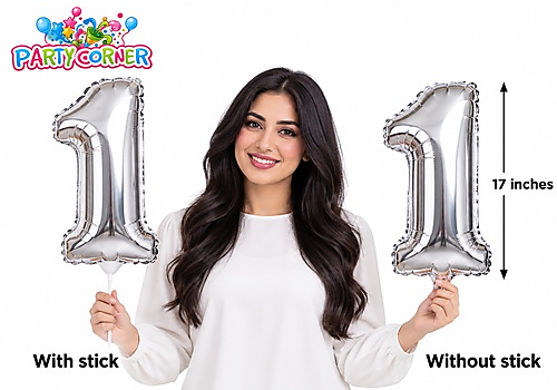 Small Silver Foil Number 1 Balloon