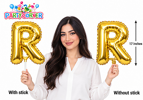 Small Gold Foil Letter R Balloon
