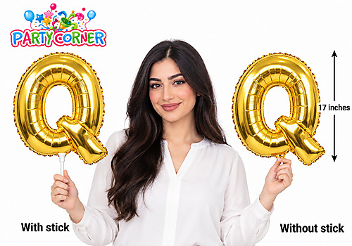 Small Gold Foil Letter Q Balloon