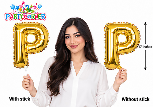 Small Gold Foil Letter P Balloon