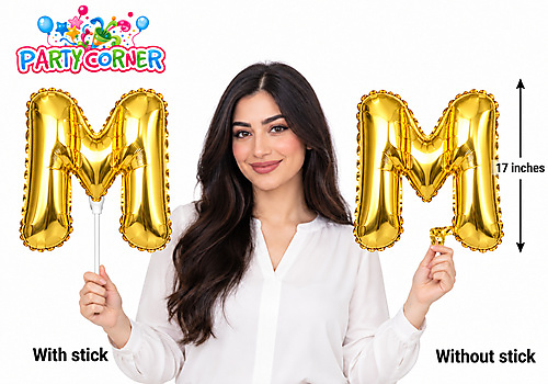 Small Gold Foil Letter M Balloon