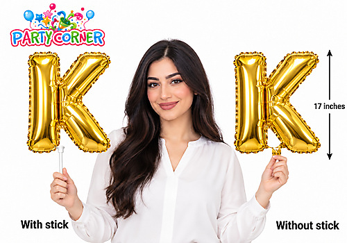 Small Gold Foil Letter K Balloon