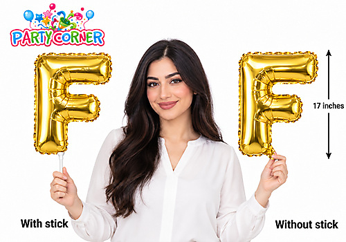 Small Gold Foil Letter F Balloon