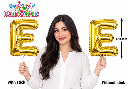 Small Gold Foil Letter E Balloon