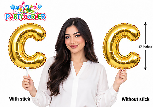 Small Gold Foil Letter C Balloon