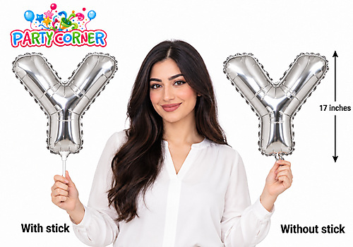 Small Silver Foil Letter Y Balloon